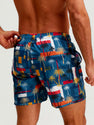 Palm Tree Color Block Print Swim Shorts