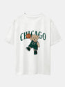 Basketball Bear Print Drop Shoulder Oversize T-Shirt & Shorts