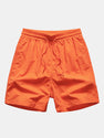 Palm Tree Print Button Up Shirt & Man Mid Length Drawstring Swim Shorts