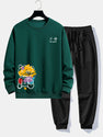 Graffiti Bear Print Relax Fit Sweatshirt