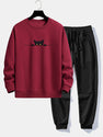 Black Cat Print Relax Fit Sweatshirt
