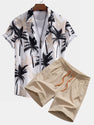 Floral Stripe Patchwork Print Button Up Shirt.