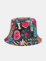 Nostalgic Classic 80s Party Graffiti Reversible Bucket Hat