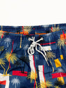 Palm Tree Color Block Print Swim Shorts