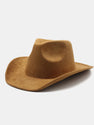 Faux Suede Western Wide-brimmed Cowboy Hat