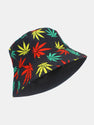 Maple Leaf Print Cotton Bucket Hat