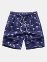 Palm Tree Seagull Print Swim Shorts.
