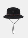 Slogan Patch Geometry Ethnic Pattern Bucket Hat With Chin Strap