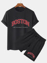 Boston Print T-Shirt & Shorts