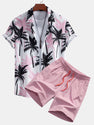 Floral Stripe Patchwork Print Button Up Shirt.