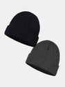 Pieces Solid Color Warm Knit Beanie Hat