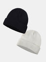 Pieces Solid Color Warm Knit Beanie Hat