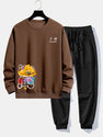 Graffiti Bear Print Relax Fit Sweatshirt