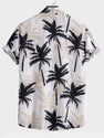 Floral Stripe Patchwork Print Button Up Shirt.