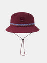 Slogan Patch Geometry Ethnic Pattern Bucket Hat With Chin Strap