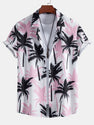 Floral Stripe Patchwork Print Button Up Shirt.