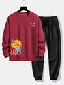Graffiti Bear Print Relax Fit Sweatshirt