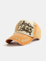 Slogan Embroidery Star Rivets Washed Baseball Cap