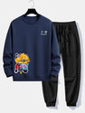 Graffiti Bear Print Relax Fit Sweatshirt