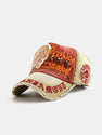 Slogan Embroidery Star Rivets Washed Baseball Cap