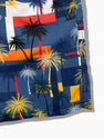 Palm Tree Color Block Print Swim Shorts