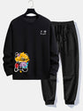 Graffiti Bear Print Relax Fit Sweatshirt