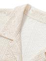 Short Sleeve Geometry Textured Cuban Shirt