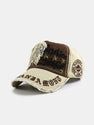 Slogan Embroidery Star Rivets Washed Baseball Cap