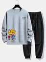 Graffiti Bear Print Relax Fit Sweatshirt