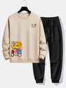 Graffiti Bear Print Relax Fit Sweatshirt