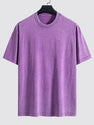 Basic Washed Distressed Drop Shoulder T-Shirt