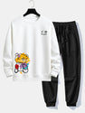 Graffiti Bear Print Relax Fit Sweatshirt