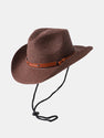 Western Cowboy Style Sun Visor Breathable Straw Hat