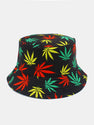 Maple Leaf Print Cotton Bucket Hat