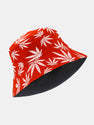 Maple Leaf Print Cotton Bucket Hat