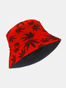 Maple Leaf Print Cotton Bucket Hat