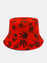 Maple Leaf Print Cotton Bucket Hat