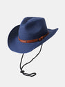Western Cowboy Style Sun Visor Breathable Straw Hat
