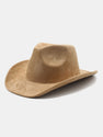Faux Suede Western Wide-brimmed Cowboy Hat