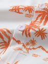 Palm Tree Print Button Up Shirt & Man Mid Length Drawstring Swim Shorts