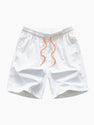 Palm Tree Print Button Up Shirt & Man Mid Length Drawstring Swim Shorts