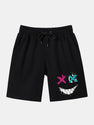 Graffiti Smiley Face Print Man Mid Length Shorts