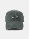 Smile Letter Casual Washed Cotton Baseball Cap
