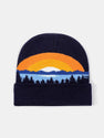 Sunset Forest Pattern Jacquard Warm Knit Beanie Hat