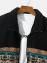 Teddy Fleece Ethnic Print Coat