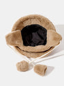 Detachable Earflaps Plush Bucket Hat