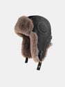 Faux Leather Plush Aviator Trooper Trapper Hat