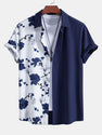 Floral Patchwork Print Button Up Shirt.