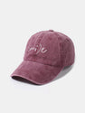 Smile Letter Casual Washed Cotton Baseball Cap