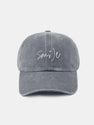 Smile Letter Casual Washed Cotton Baseball Cap